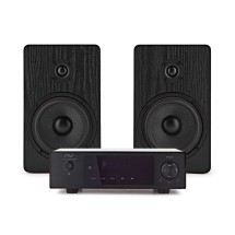 AVCOM Solid State Amplifier with Passive Speakers, Black