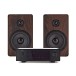AVCOM Solid State Amplifier with Passive Speakers, Walnut