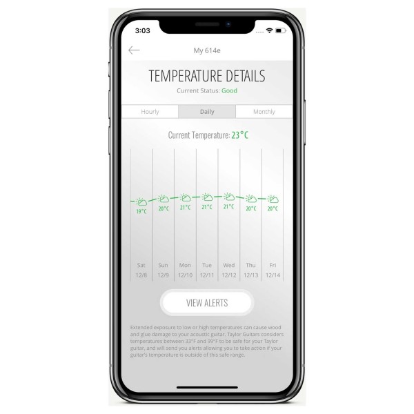 Taylor Sense Smart Battery Box - App info
