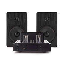 AVCOM Tube Amplifier with Passive Speakers, Black
