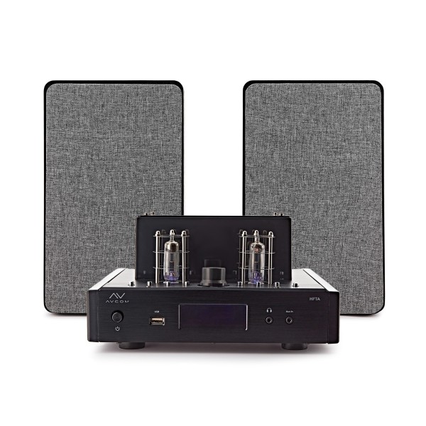 AVCOM Vintage Style Amplifier with Passive Speakers, Black