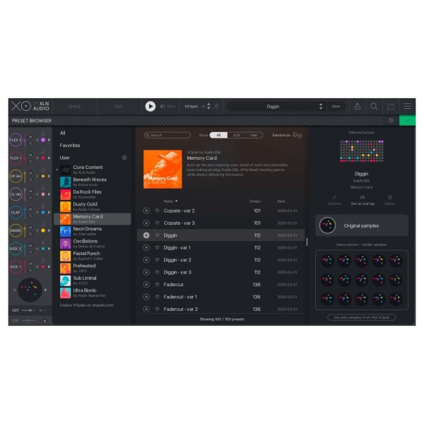 XLN Audio XOpak: Memory Card