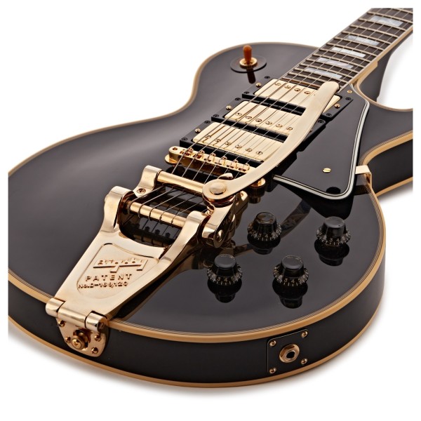 Gibson Custom 1957 Les Paul Custom Reissue 3-Pickup Bigsby VOS, Ebony #751150 - lower bout
