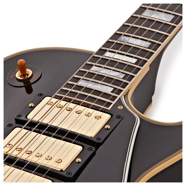 Gibson Custom 1957 Les Paul Custom Reissue 3-Pickup Bigsby VOS, Ebony #751150 - upper bout