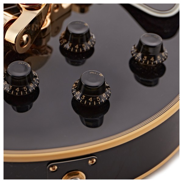 Gibson Custom 1957 Les Paul Custom Reissue 3-Pickup Bigsby VOS, Ebony #751150 - controls