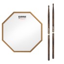 RealFeel Evans Attacktile Mountable Drum Pad & Promark Forward 5A FireGrain Hickory Sticks, 10 Inch