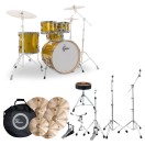 Gretsch Catalina Maple 22'' 5pc With Istanbul Xist Cymbals, Hardware & Throne, Lemon Sparkle