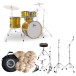 Gretsch Catalina Maple 22'' 5pc With Istanbul Xist Cymbals, Hardware & Throne, Lemon Sparkle