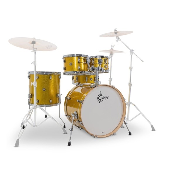 Gretsch Catalina Maple 22'' 5pc With Istanbul Xist Cymbals, Hardware & Throne, Lemon Sparkle