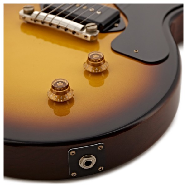 Gibson Custom 1957 Les Paul Junior Single Cut Reissue VOS, Vintage Sunburst #75723 - controls and jack socket