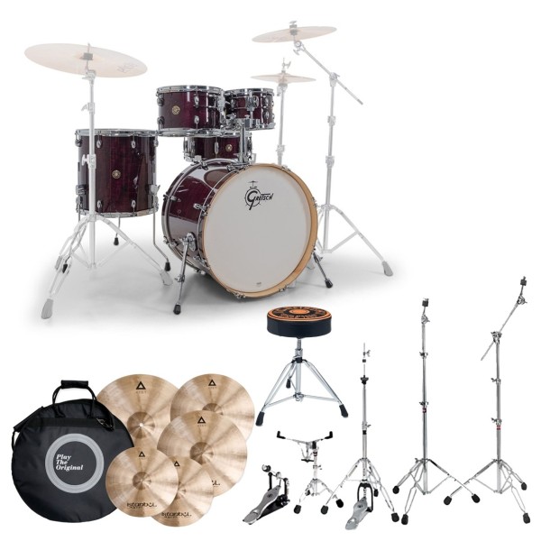 Gretsch Catalina Maple 22'' 5pc With Istanbul Xist Cymbals, Hardware & Throne, Purple Gloss