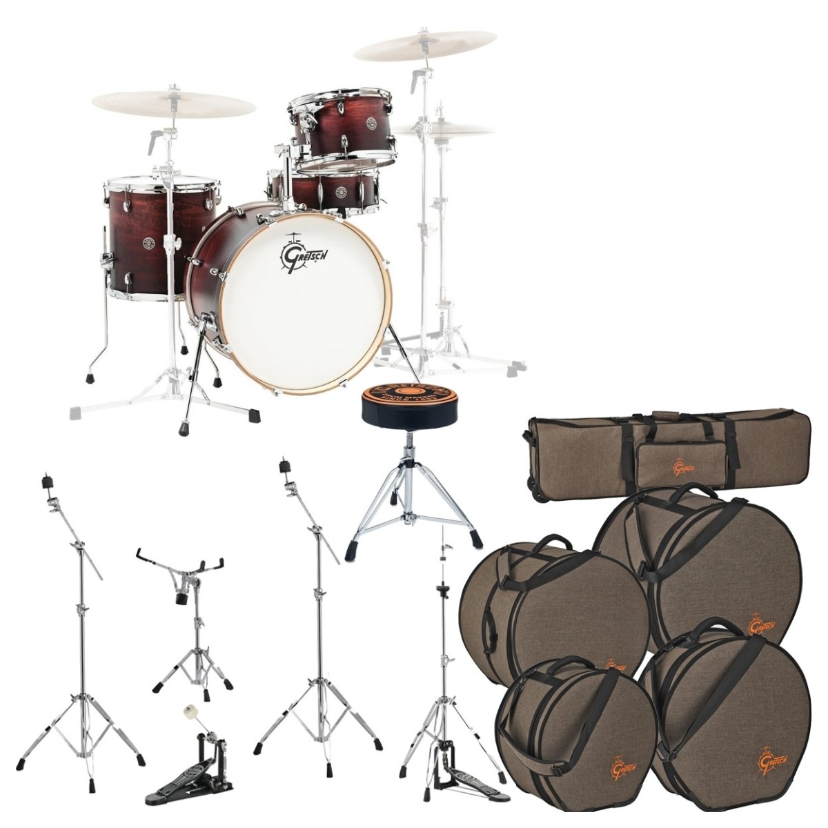 Gretsch Catalina Club Classic 20 4pc Including Hardware & Bags Antique Fade