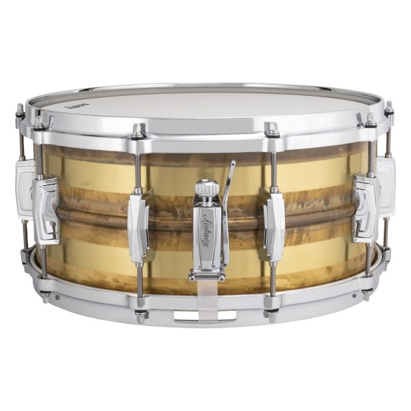 Ludwig 14 x 6.5'' Raw Bronze Striped Snare - Throw-off