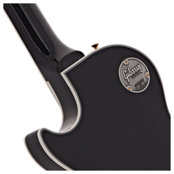 Gibson Custom Les Paul Custom, Ebony #404035 - neck joint and Custom Shop badge