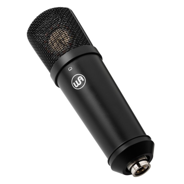 Warm Audio WA-87jr Studio Essential Condenser Microphone, Black - Angled
