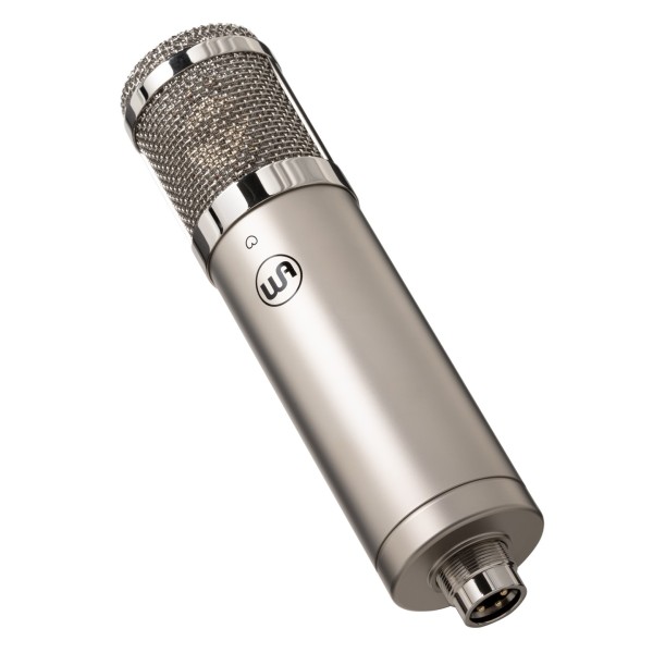Warm Audio WA-47jr Studio Essential Condenser Microphone, Nickel - Angled