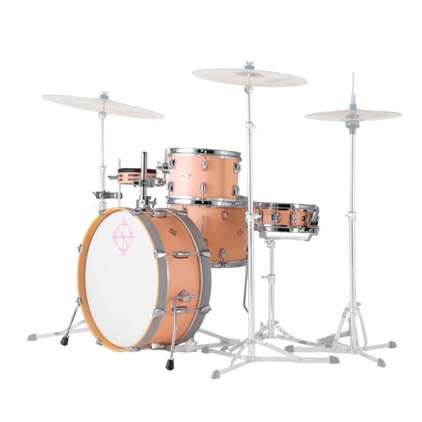 Dixon Drums 'Little Roomer' Gig Pack w/Hardware & Bags, Satin Peach Fuzz