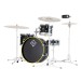 Dixon Drums 'Little Roomer' Gig Pack w/Hardware & Bags, Gloss Black w/Yellow Hoops