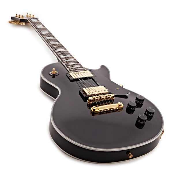 Gibson Custom Les Paul Custom, Ebony #CS501599 - angle shot