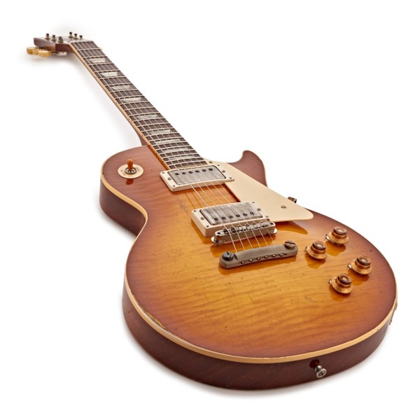 Gibson Custom 1959 Les Paul Standard Reissue Heavy Aged, Golden Poppy Burst #943561 - angle shot