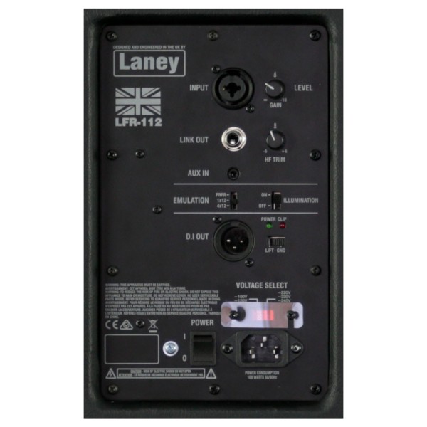 Laney LFR-112 Powered 1x12 Speaker Cab control panel