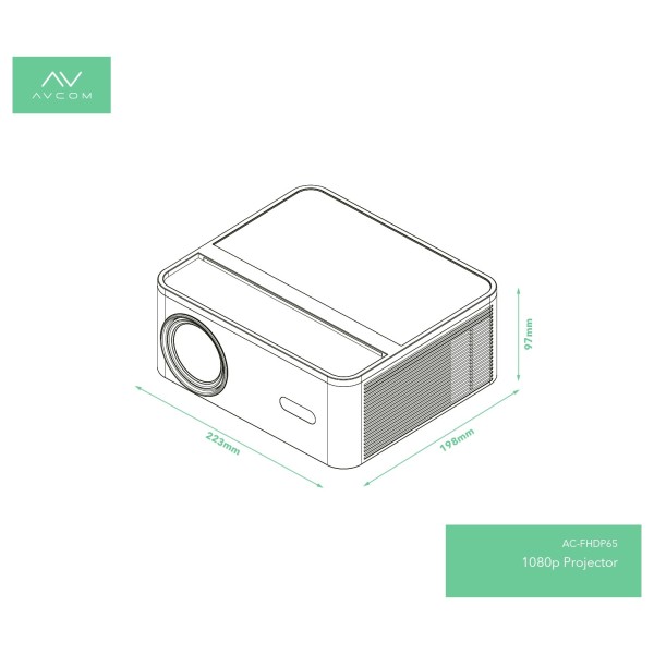 AVCOM FHDP65 FHD 1080p Projector with Tripod Stand