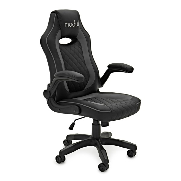 modul Studio Chair and Footstool, Black and Grey