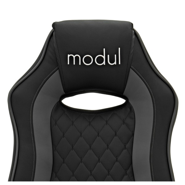 modul Studio Chair and Footstool, Black and Grey