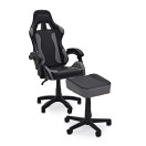 modul Fauteuil de Studio Inclinable et Tabouet Repose Pied, noir et gris