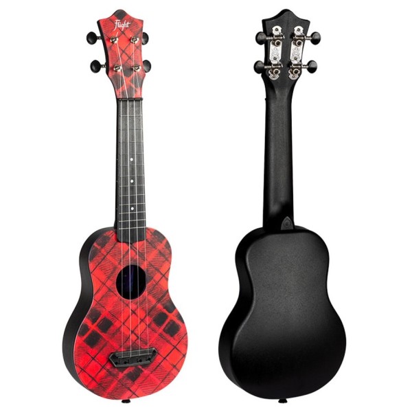 Flight TUS40 Ultra Travel Ukulele, Plaid - front and back