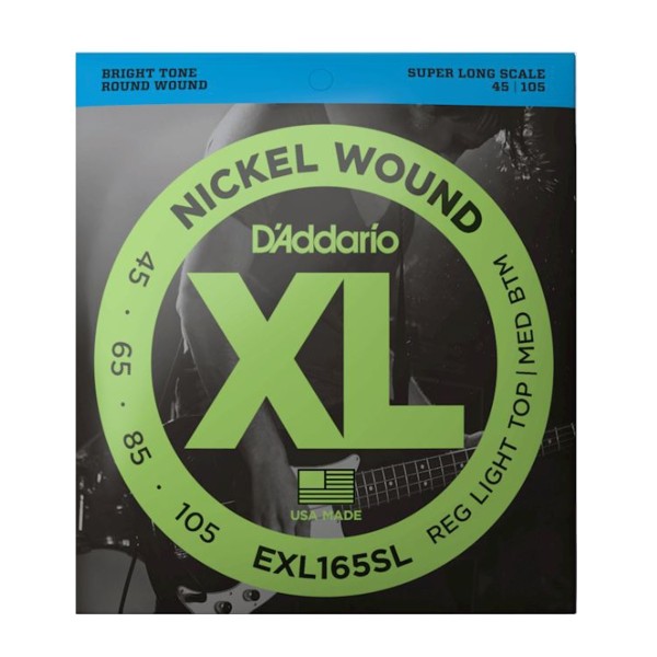D'Addario EXL165SL Nickel Wound Bass, Custom Light, 45-105, Super Long Scale