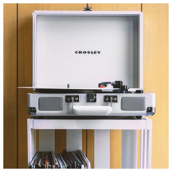 Crosley Cruiser Deluxe Portable Turntable with Bluetooth Out, White Sand - Lifestyle
