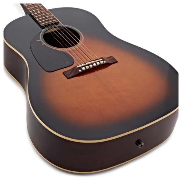 Epiphone 1942 Banner J-45 Reissue Left Handed, Vintage Sunburst - body detail