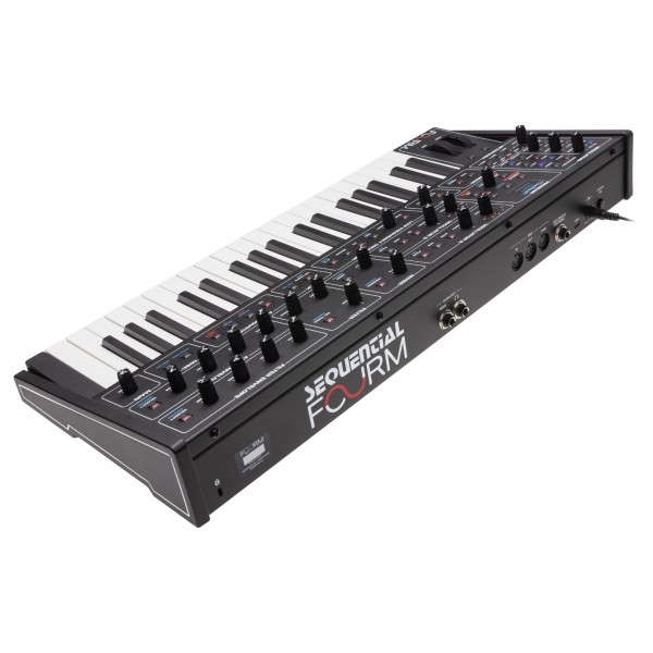Sequential Fourm 4-Voice Analog Synthesizer - Angled Rear