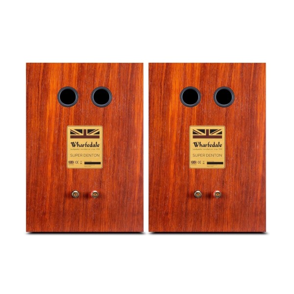 Wharfedale Super Denton Bookshelf Speaker, Mahogany - rear 