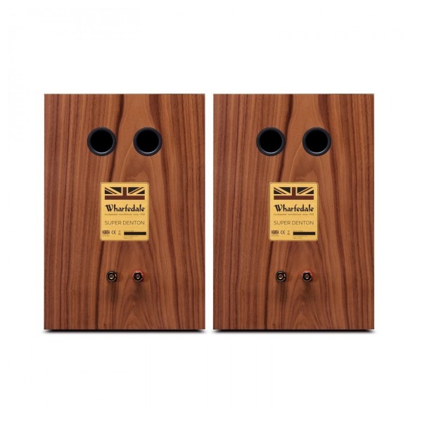 Wharfedale Super Denton Bookshelf Speaker, Walnut - rear 