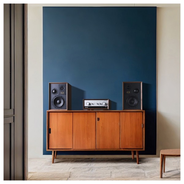 Wharfedale Super Denton Bookshelf Speaker, Walnut - lifestyle - 3