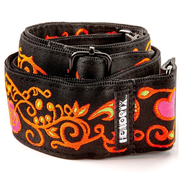 Dunlop Strap - Hendrix Blacklight Monterey Orange - coiled
