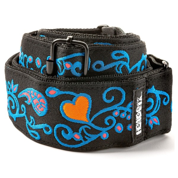 Dunlop Strap - Hendrix Blacklight Monterey Blue - coiled