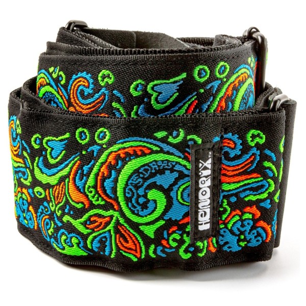 Dunlop Strap - Hendrix Blacklight Love Drops Blue - coiled