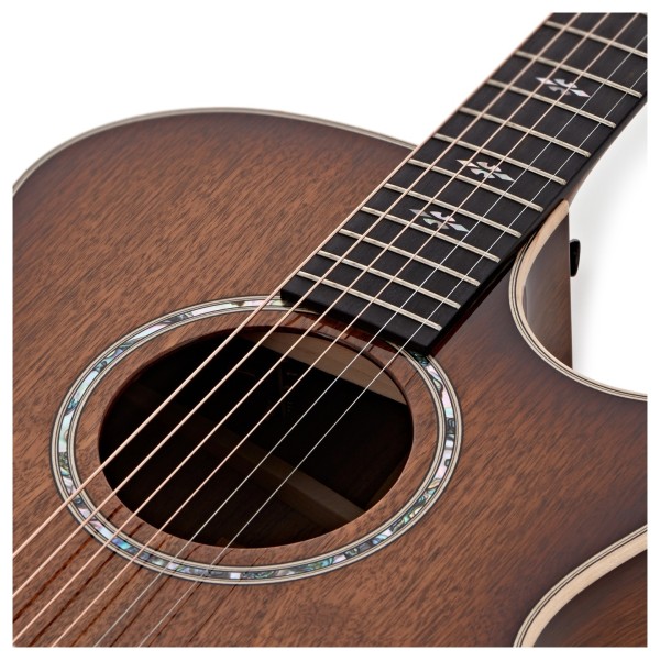 Taylor Custom Old Growth Grand Auditorium Electro Acoustic Guitar, Walnut - soundhole