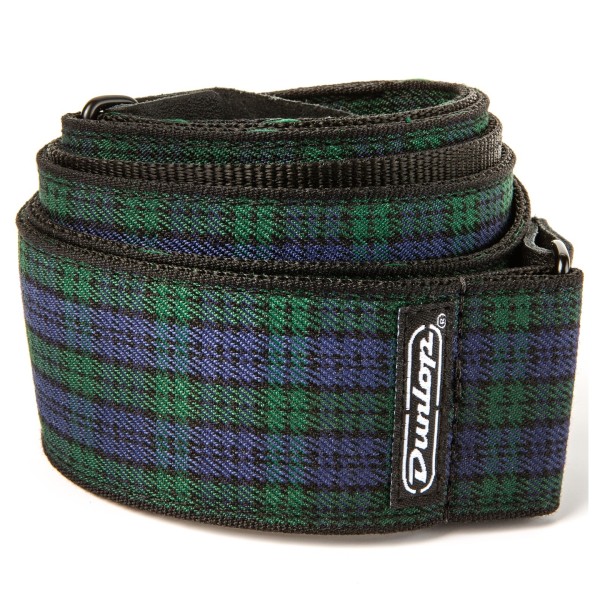 Dunlop Strap D6731 Jacquard, Black Watch Plaid - coiled