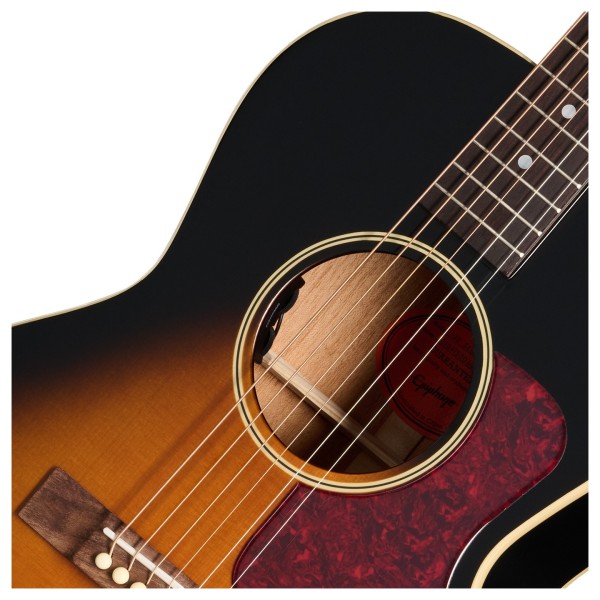 Epiphone L-00 Standard, Vintage Sunburst - soundhole and pickguard