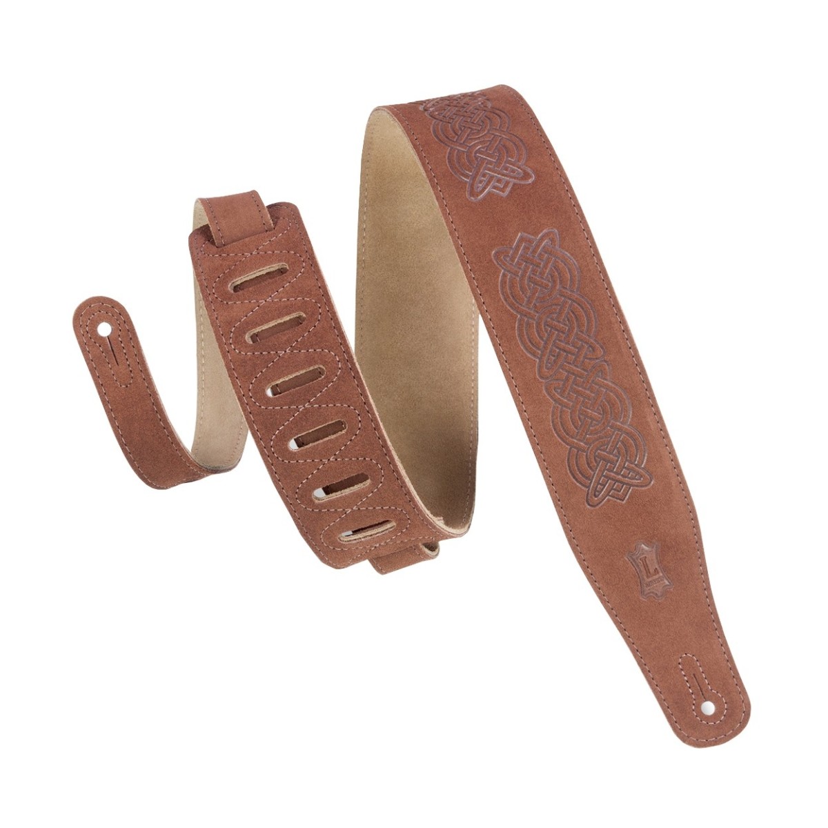 Click to view product details and reviews for Levys Suede Leather Celtic Knot Emboss Brown.