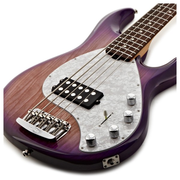 Music Man StingRay Special 5 String H, Purple Sunset - body closeup