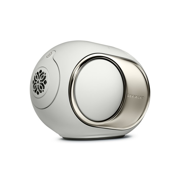 Devialet Phantom Ultimate 98 dB Wireless Speakers (Pair), Light Pearl - left angle 