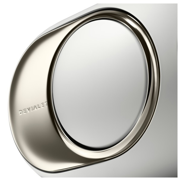 Devialet Phantom Ultimate 98 dB Wireless Speakers (Pair), Light Pearl -side panel 