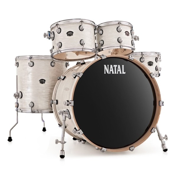 Natal Arcadia Birch 5pc 22" Limited Edition Shell Pack, White Swirl