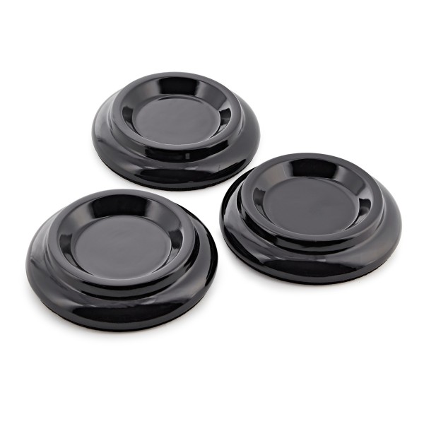 Grand Piano Castor Cups by Gear4music, Black