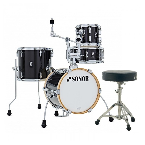 Sonor AQX 14'' Micro Shell Pack w/Free Throne, Black Midnight Sparkle